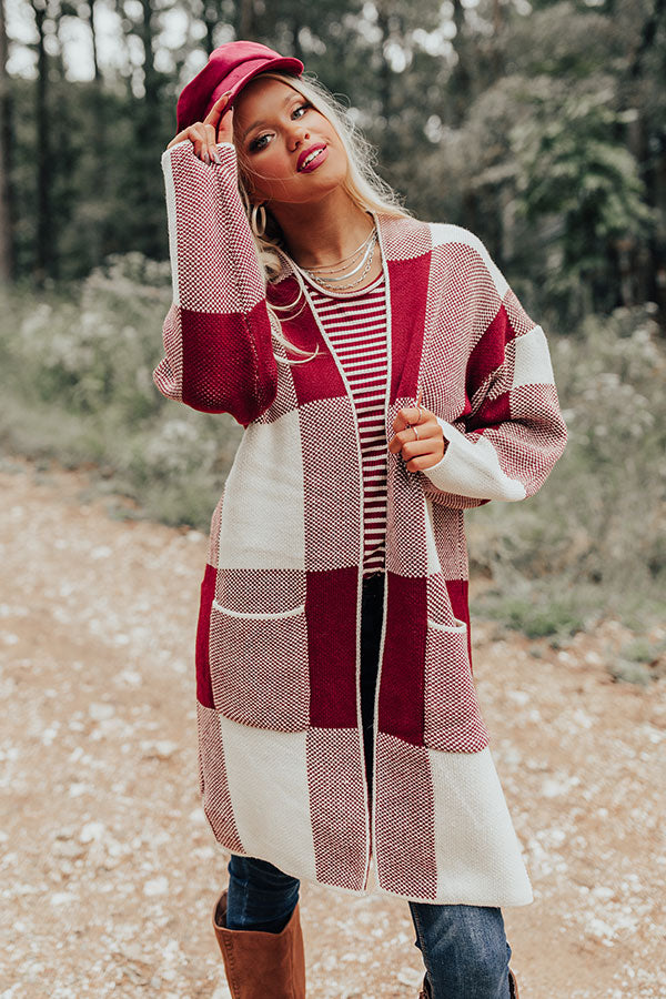 Maroon clearance popcorn cardigan