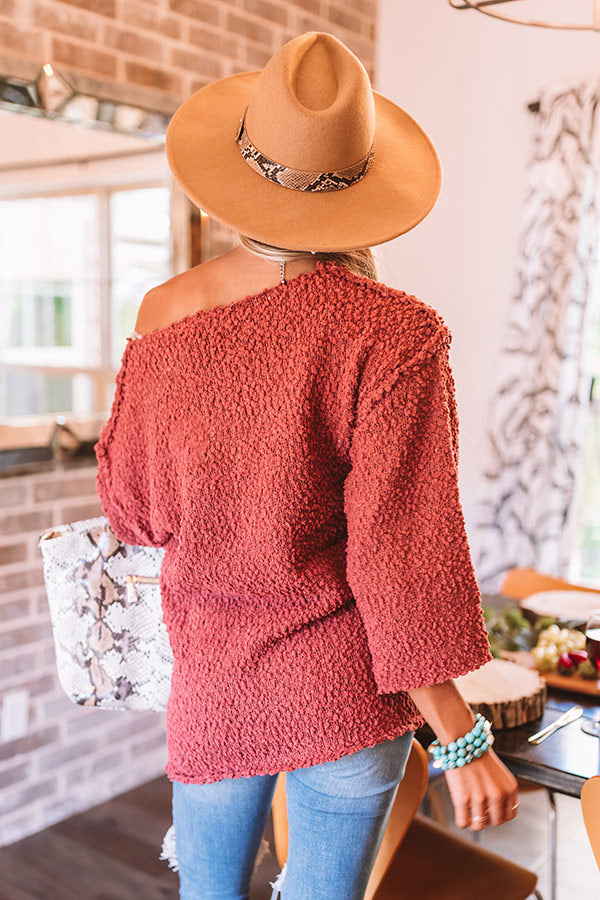 Laying Low In Colorado Popcorn Knit Sweater In Rustic Rose Image - 1