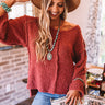 Laying Low In Colorado Popcorn Knit Sweater In Rustic Rose Image - 1