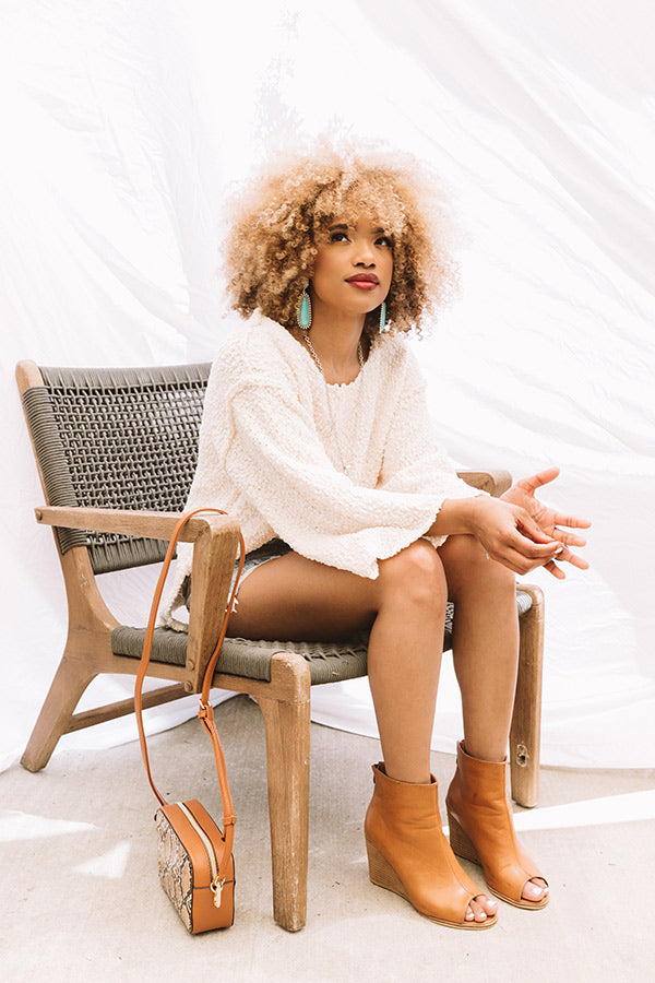Laying Low In Colorado Popcorn Knit Sweater In Cream Image - 1