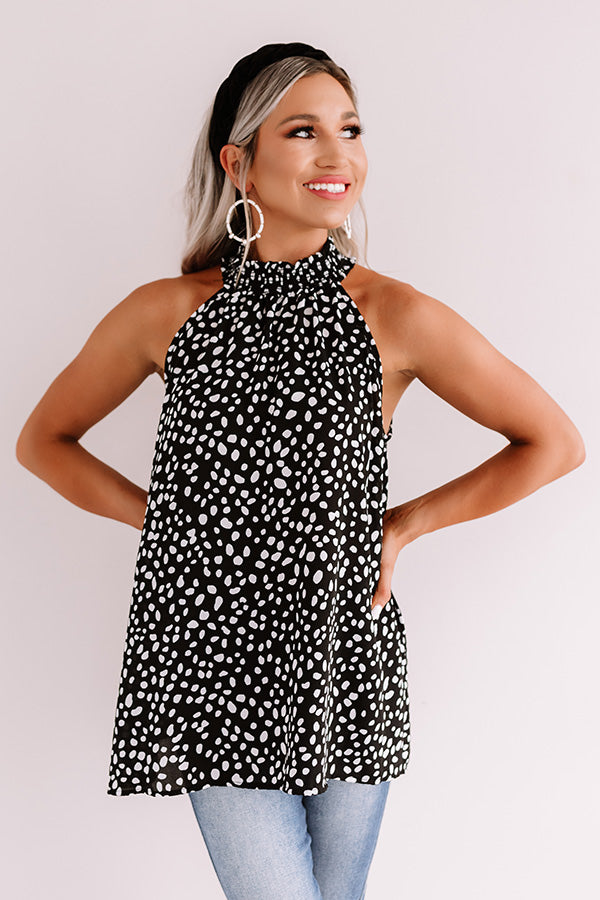 Easy As Pie Polka Dot Top In Black