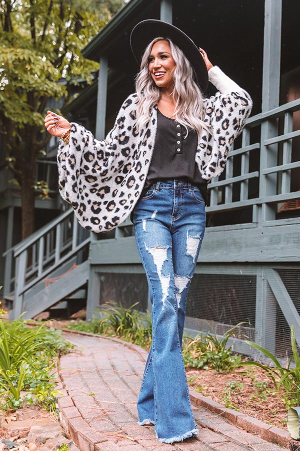 Cute Caption Ultra Soft Leopard Cardigan In Ivory