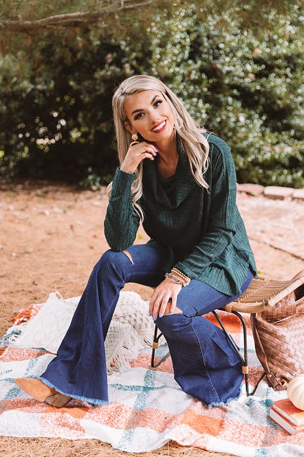 Crushing On Fall Sweater In Hunter Green