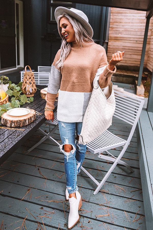 Solo In Soho Color Block Sweater Image - 1