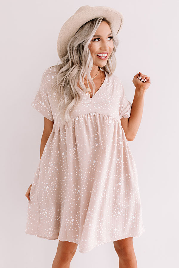 Casual Occasion Babydoll Dress In Iced Latte Casual Occasion Babydoll Dress In Iced Latte