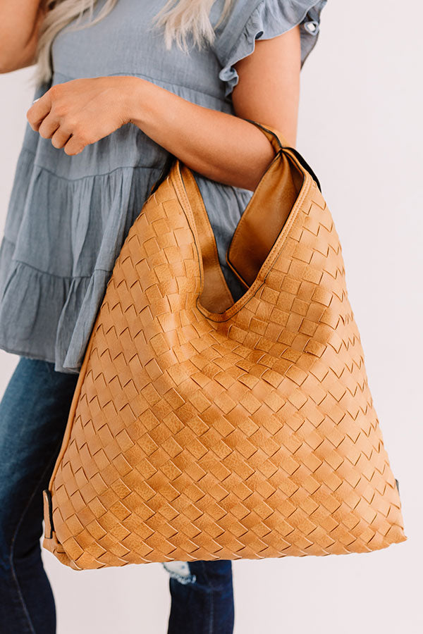 Bryant Park Bungalow Faux Leather Tote In Golden Honey