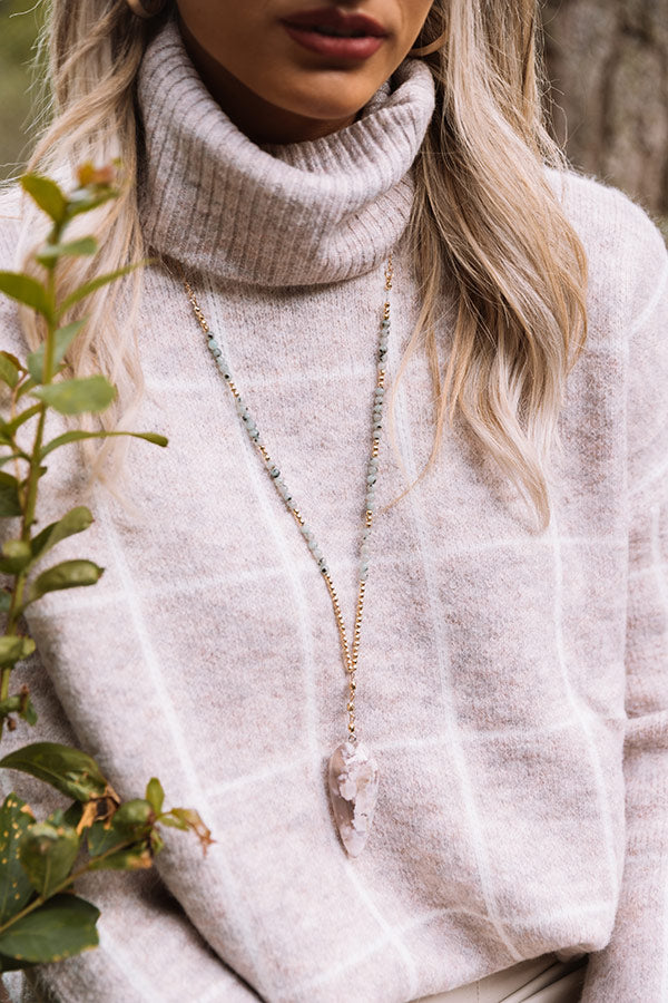 Skylit Beauty Semi Precious Necklace In Taupe