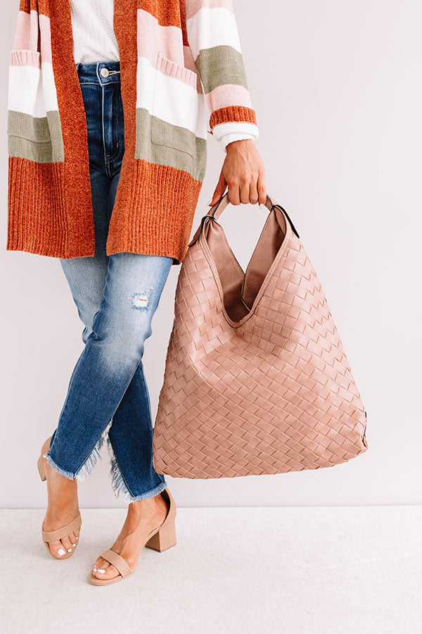 Bryant Park Bungalow Faux Leather Tote In Light Rustic Rose