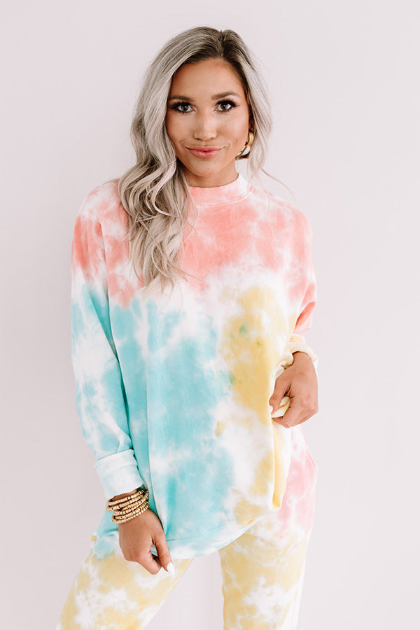 Going Home Tie Dye Sweatshirt in Coral