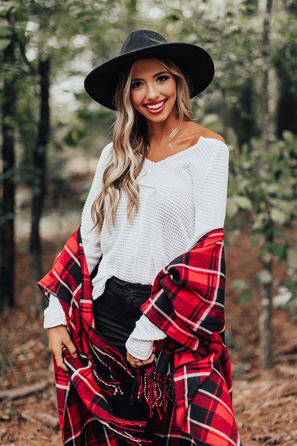 Haystack Waffle Knit Top In White
