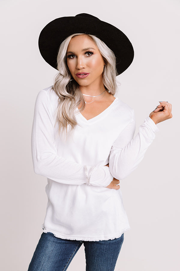 In Between The Pines Shift Top In White