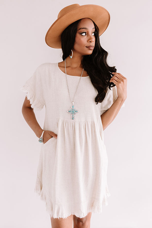 Really Lovely Babydoll Dress In Stone