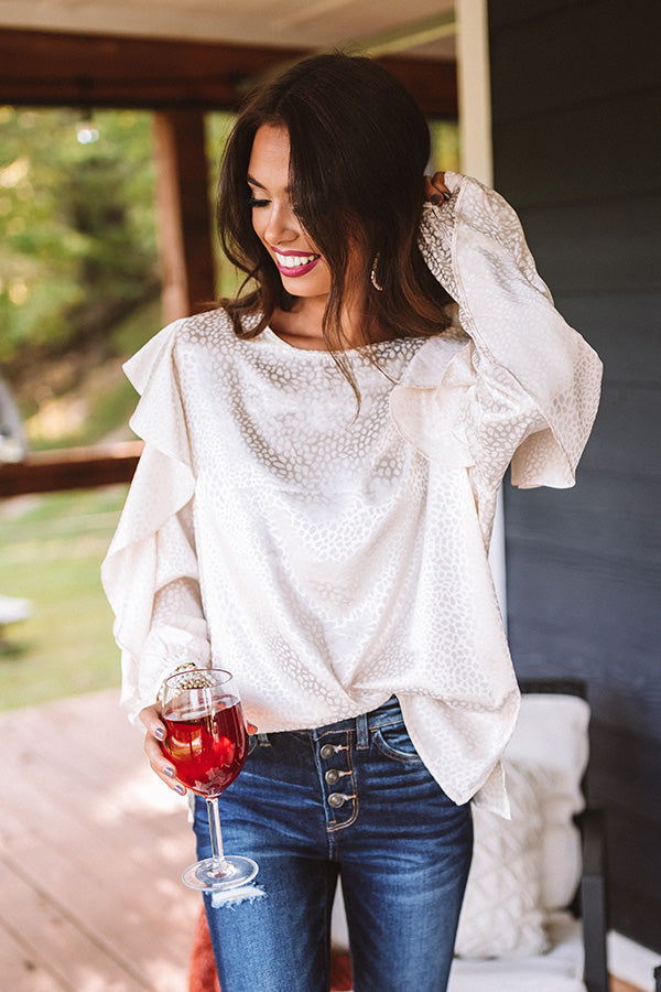 Day To Day Leopard Shift Top In Champagne