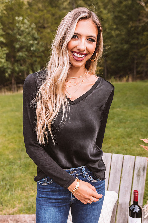 In Between The Pines Shift Top In Black