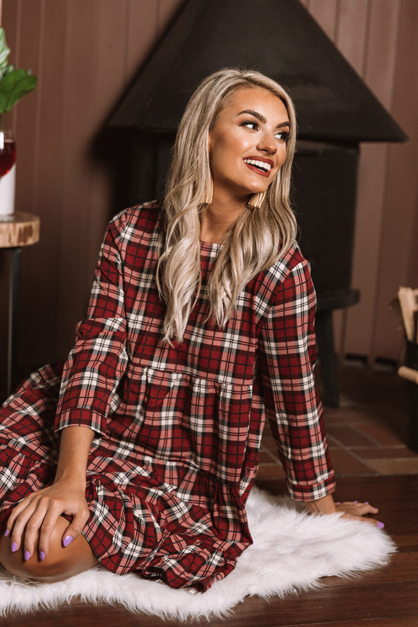 red plaid babydoll dress All Wrapped Up Bow Plaid Babydoll Mini Dress VICI