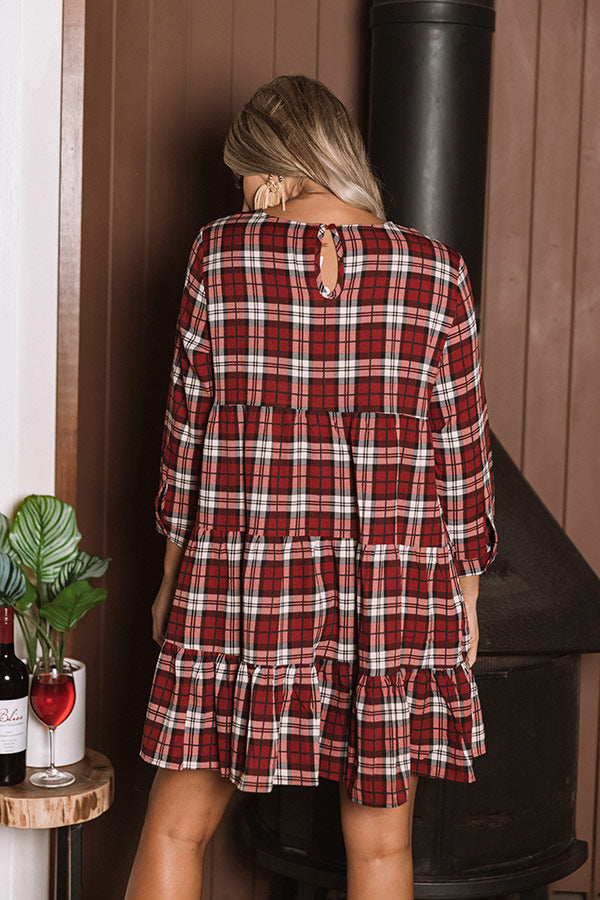 red plaid babydoll dress Matilda Jane Babydoll Dress Small Plaid Red Check Ruffle Collar NWT