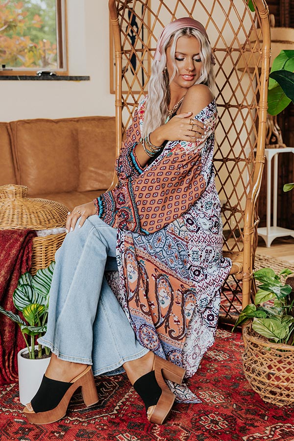 Out Of The Woods Floral Duster In Lavender