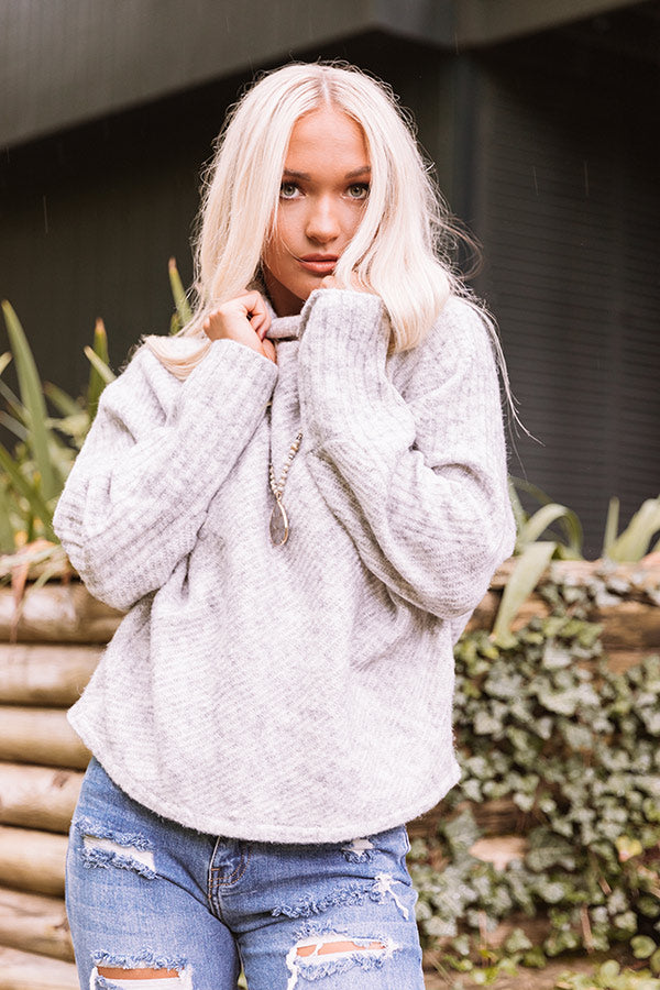 Sunday Afternoon Coffee Knit Sweater in Grey