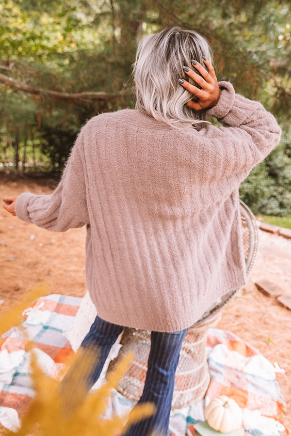 Autumn On Repeat Cardigan In Warm Taupe