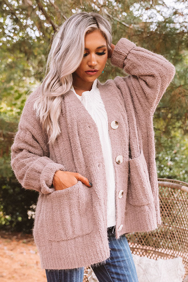 Autumn On Repeat Cardigan In Warm Taupe