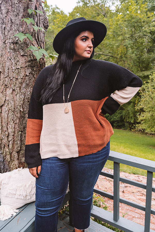 Vermont Fall Color Block Sweater   Curves Image - 1