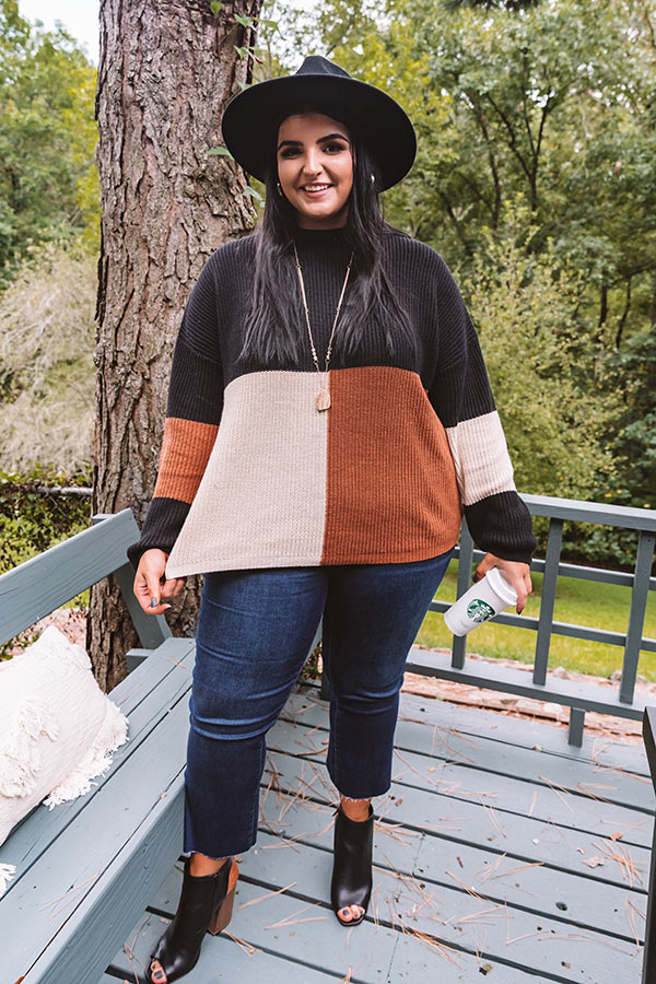Vermont Fall Color Block Sweater   Curves Image - 1