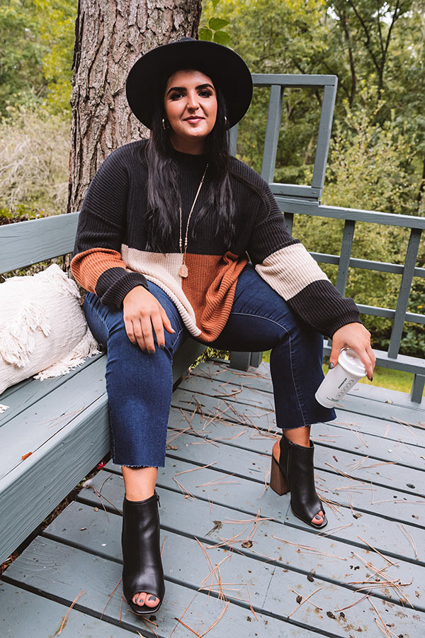 Vermont Fall Color Block Sweater   Curves Image - 1