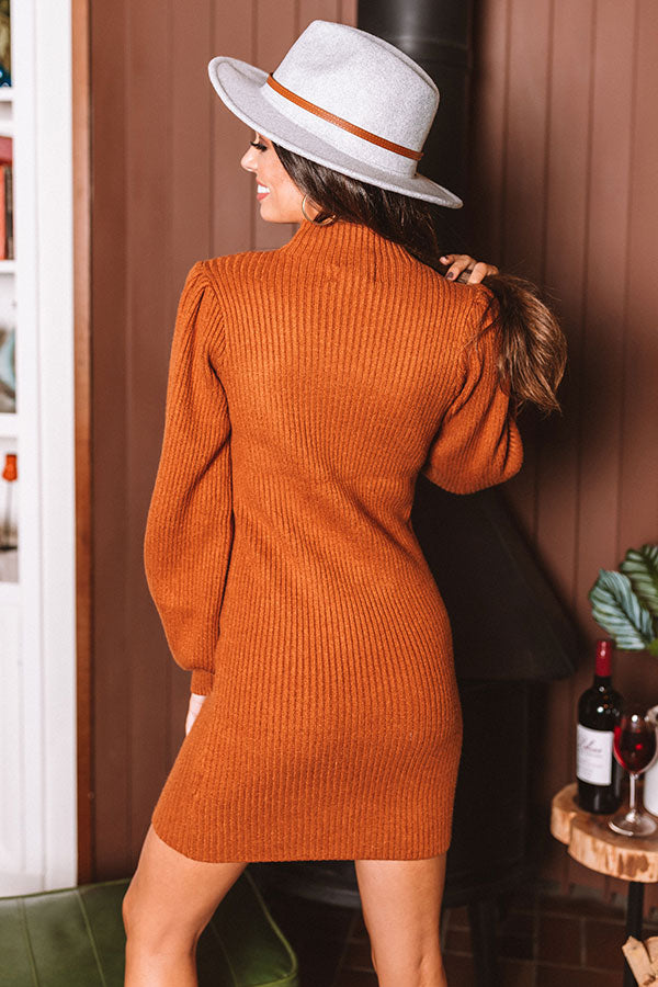 rust sweater dress Oversized (S-3XL) Studio 3:19 Warm rust Into The Rhythm Rust Ribbed