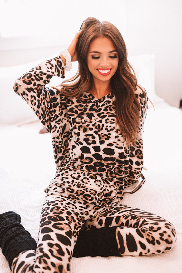 Cozy And Fabulous Leopard Shift Top In Brown