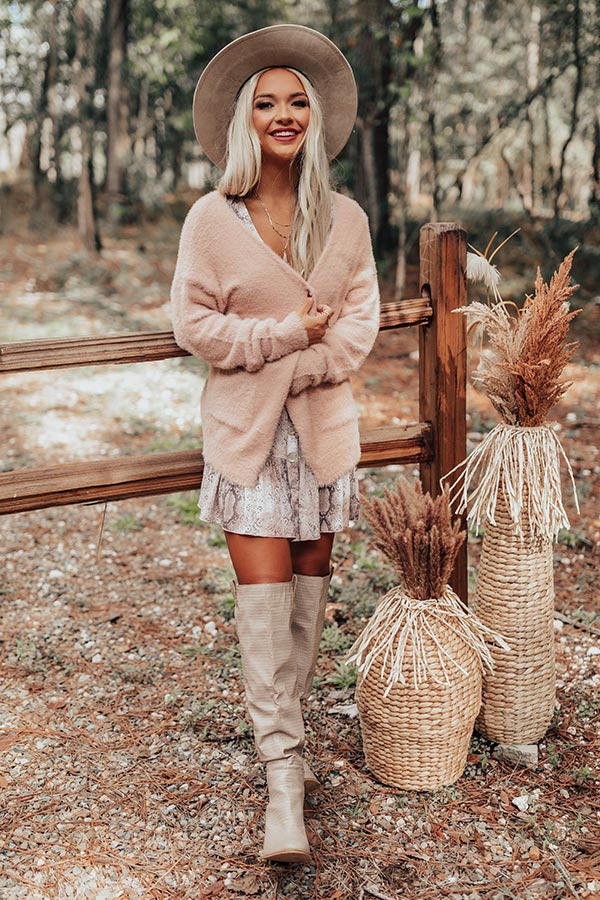 Fall Getaway Ultra Soft Cardigan in Blush