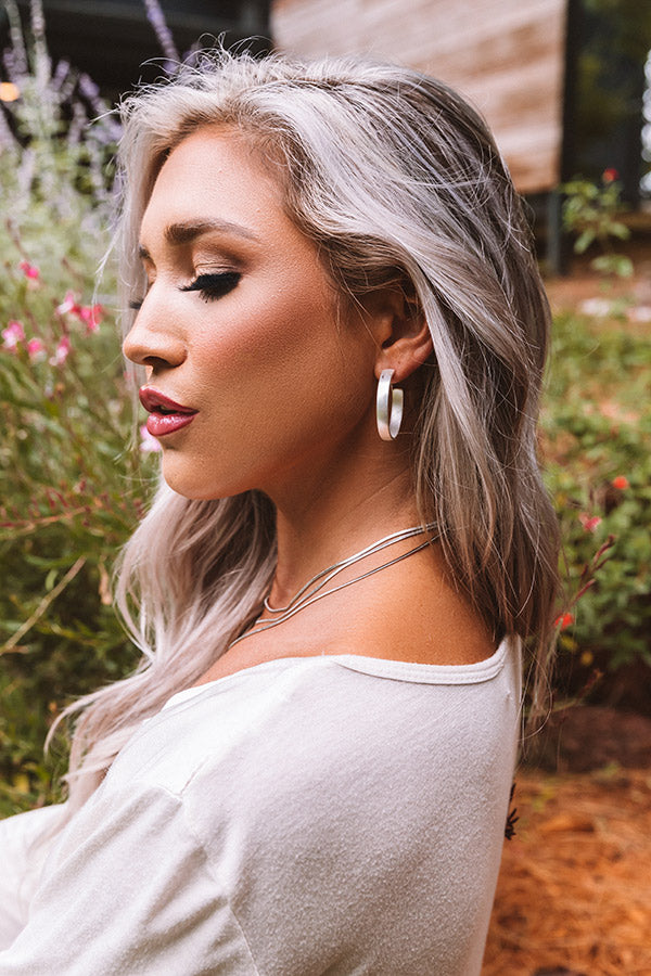 Infinite Bound Hoop Earrings In Silver