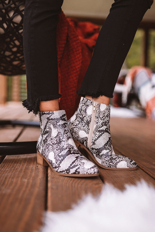 The Olette Snake Print Bootie