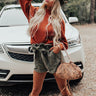 The Kirklynn High Waist Corduroy Shorts In Olive Image - 1