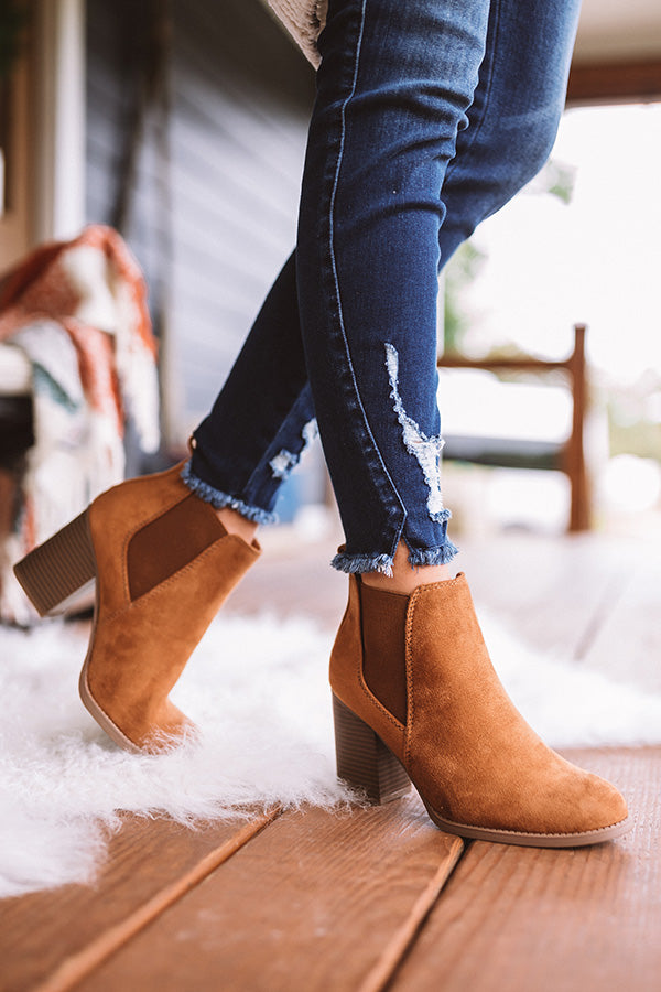 The Ollie Faux Suede Bootie In Brown