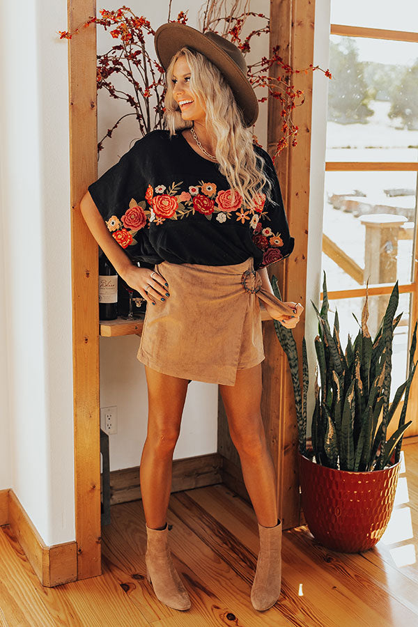 Boho Valley Faux Suede Shorts