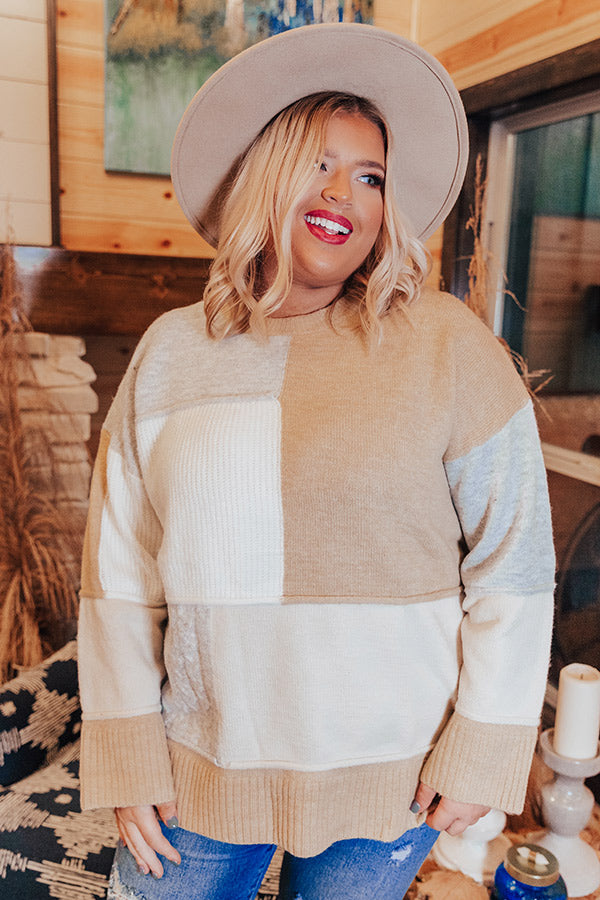 Never Too Cozy Colorblock Sweater    Curves Image - 1