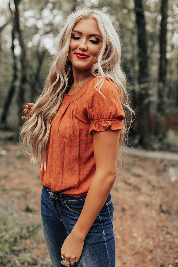 Soft Lie Shift Top In Rust