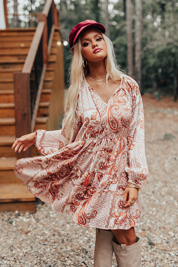 Soho Swooning Paisley Shift Dress In Ivory