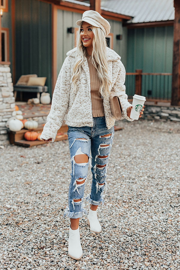 Fireside Cozy Leopard Plush Jacket