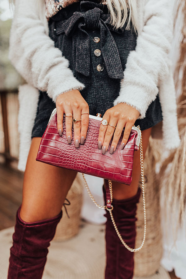 Together Tonight Faux Leather Crossbody In Sangria