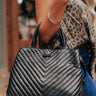 On Brand Faux Leather Tote In Black Image - 1