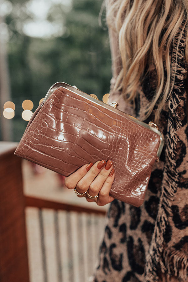 Together Tonight Faux Leather Crossbody In Dark Iced Latte