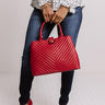On Brand Faux Leather Tote In Crimson Image - 1