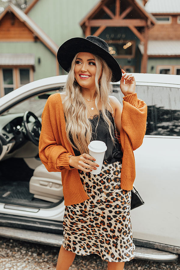 Cozy Lodge Cardigan In Pumpkin