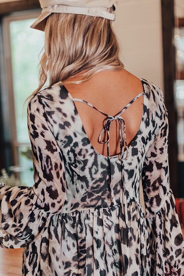 Best In Show Leopard Babydoll Dress in Grey Best In Show Leopard Babydoll Dress in Grey
