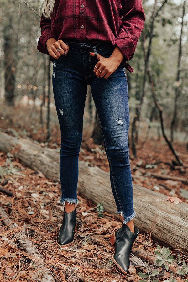 The Gill Midrise Distressed Ankle Skinny