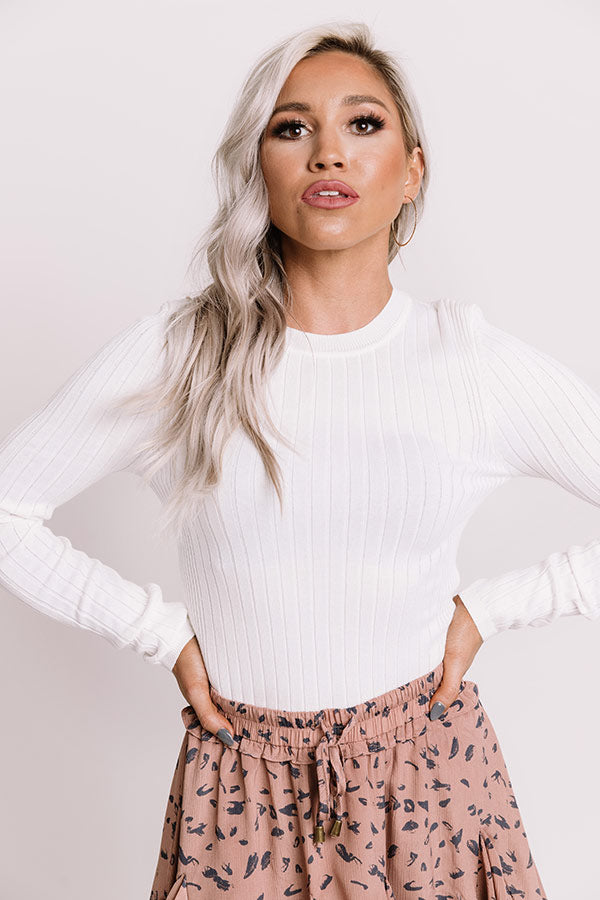 Vermont Fall Ribbed Top In Ivory