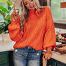 North Lake Cable Knit Sweater In Orange Image - 1