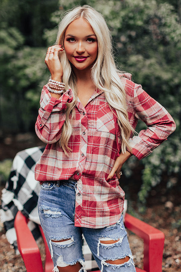 Pick Of The Patch Plaid Top In Aurora Red