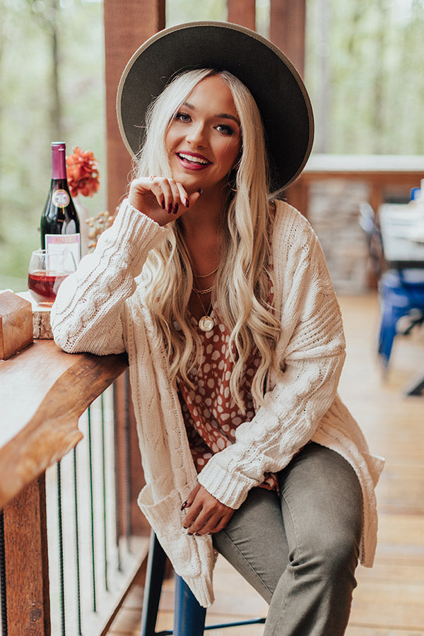 Nothing But The Best Cable Knit Cardigan In Ivory
